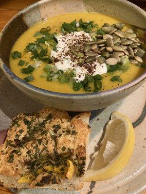 Lentil Soup with preserved lemon & za'atar that I made almost entirely from ingredients I bought here.