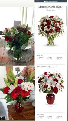 2 bouquets that I ordered that look nothing like they do online.