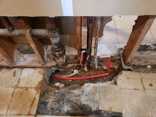 Slab leak repair