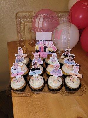 Delicious dozen that was decorated for a BTS themed party