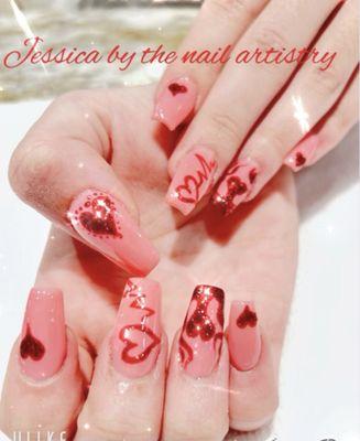 Valentines nails