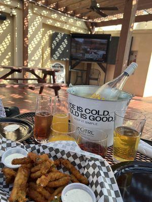 Mimosa bucket and fried green beans