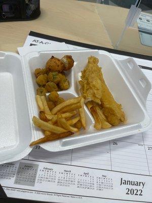 Half eaten but delicious 3 piece fish batter dipped combo! #3!