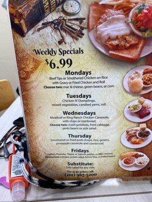 yummy weekday specials!