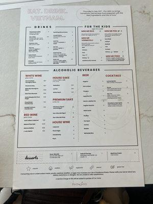 Back side- Menu