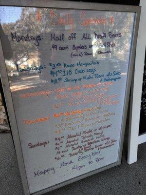 Outside - Daily Specials Sign