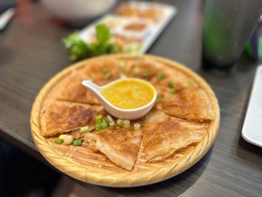 Roti with curry - some of the best roti I've ever had, by far