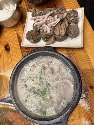 Blood sausage soup with extra meat