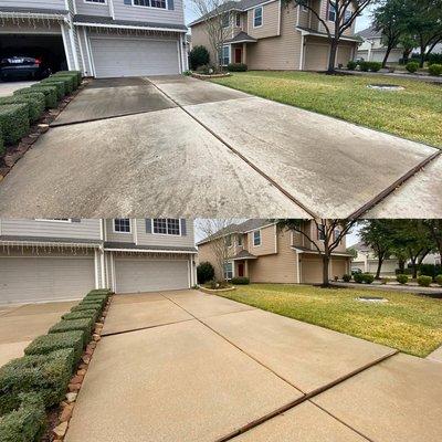 Before & After Driveway Cleaning & Pressure Washing Service by PureView