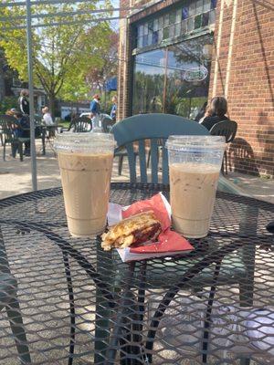 Iced Lattes and Nutella/banana waffle