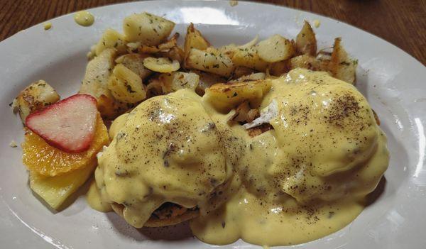 Crab Louie eggs benedict