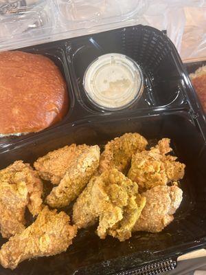 Wings doing special 6 for $4.99 spicy or lemon pepper but they are small as you see but not too shabby