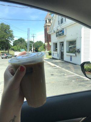 Outside + iced coffee (June 2020)