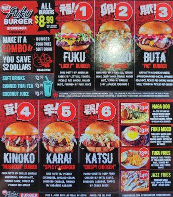 Check out their menu.  There's a burger  for everyone.   I'm trying the Fuku, & Spicy Katsu