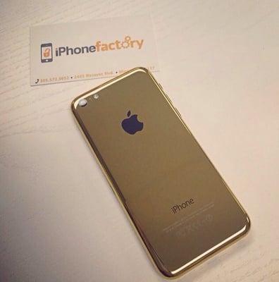 My new customized 5c #gold #loveit #obsessed #goldEveryThing @iphonefactory