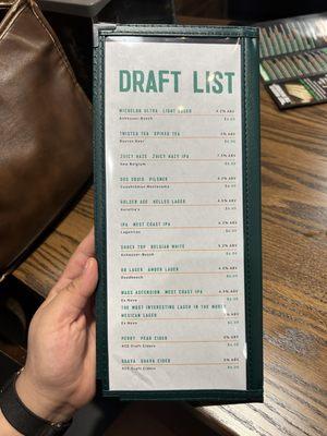 Draft beers