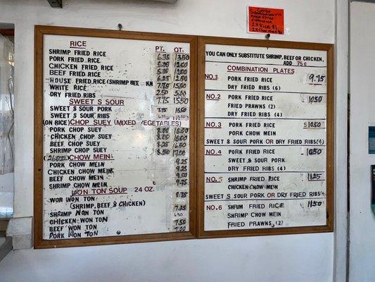 Same menu for the last 25 years.