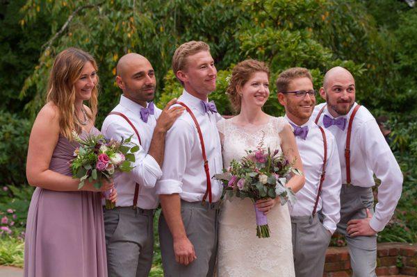 Casual wedding party, lavenders and herbs