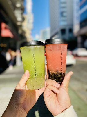 Cucumber Lychee Green Tea & Strawberry Lychee Green Tea