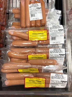 Skinless hotdogs