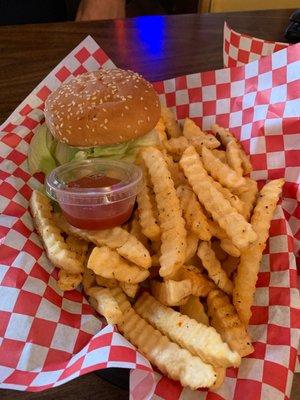 Cheeseburger and fries