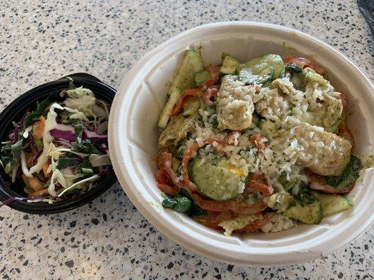 Pesto Bowl with Chicken and Slaw