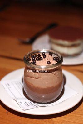 Mike's Favorite Budino ($10) - Italian chocolate pudding, whipped cream, chocolate cake core. Extremely rich.