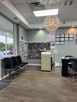 Nail selection and waiting area