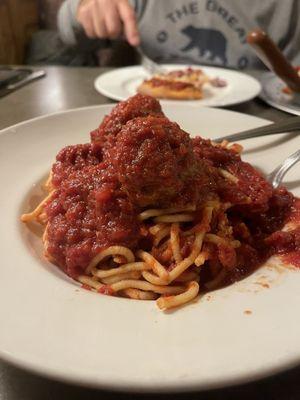 Spaghetti and meatballs