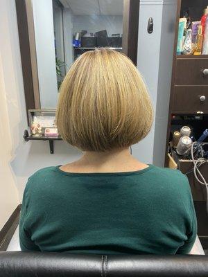 Classic Bob haircut,and color by Saghar