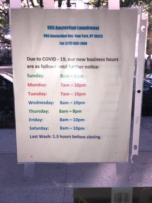 Due to COVID-19, our new business hours.