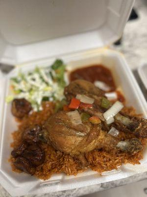 Kids Jollof Rice with Fried Chicken