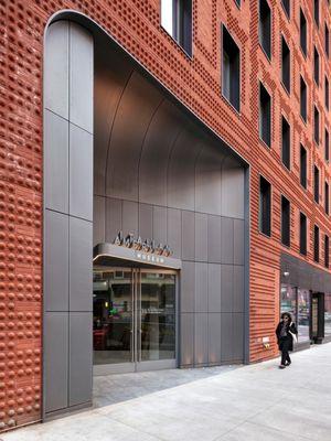 Exterior of newly completed Italian American Museum located at 151 Mulberry Street, Little Italy, New York