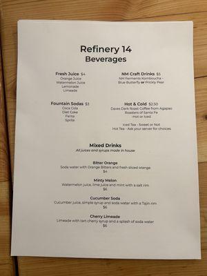 Beverage Menu