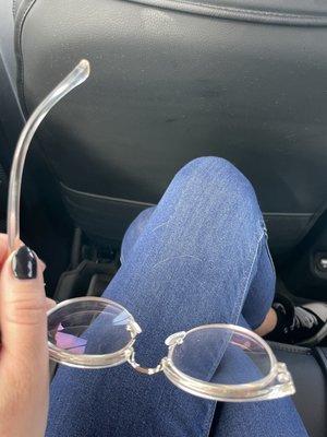 Broke glasses frame