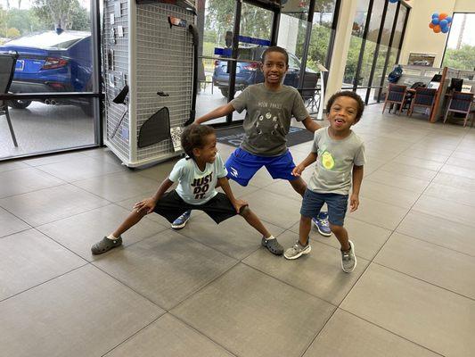 Hanging out with grandparents at G'ville Subaru