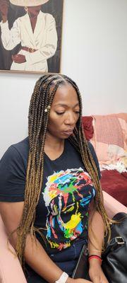 Large knotless box braids