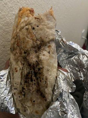 Cooked my burrito on gross burnt food pieces