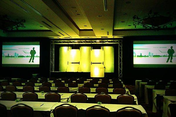 Staging design and production for conferences and events.