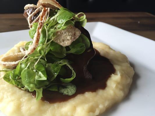 The beef cheek with parsnip mash!