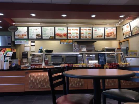 Subway's serving counter