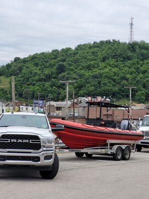 Out Mobile Service Boat stays hooked up and ready to roll for any type of in water response, emergency repairs or towing