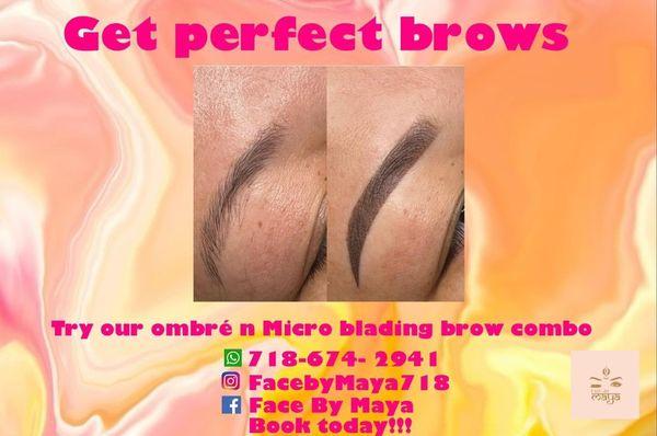 Get perfect brows with our ombré brows. Procedure last for up to 2 years. Book your appointment today!!!