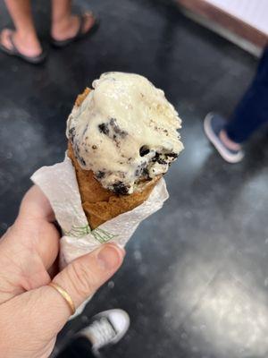 Cookie & Cream in a waffle cone