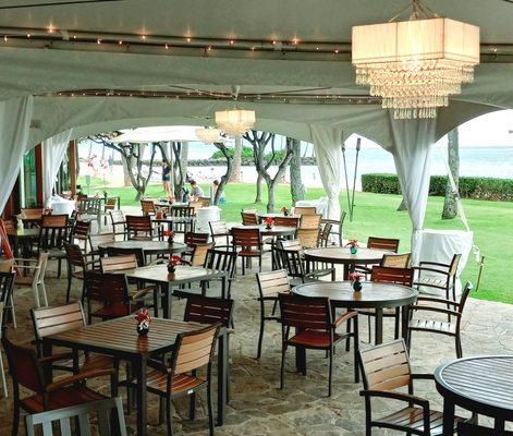 Tent Lighting ~ Crystal Faux Beaded Chandelier ~ Plumeria Restaurant at the Kahala Hotel & 
Resort