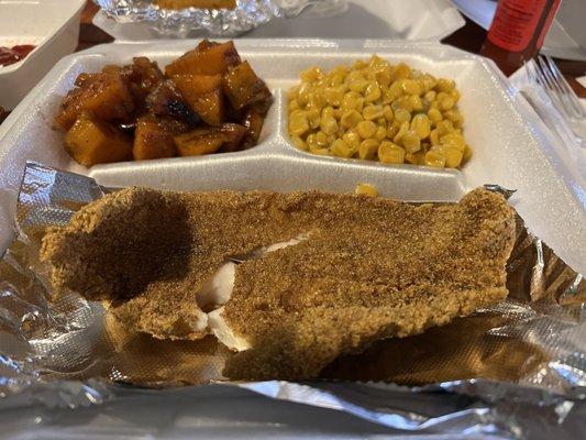 Fried Fish Yams Fried Corn