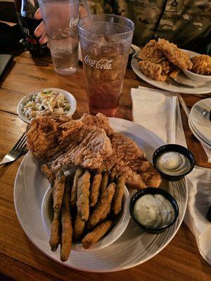 Fish N Chips. Wife got fried greenbeans instead of fries. Kiddo got fries.