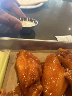 Shrinkage continues.  Almost no ranch for some expensive ass wings.