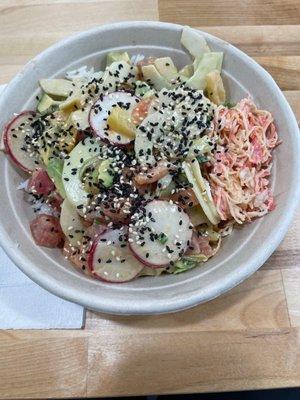 Tuna and salmon poke bowl