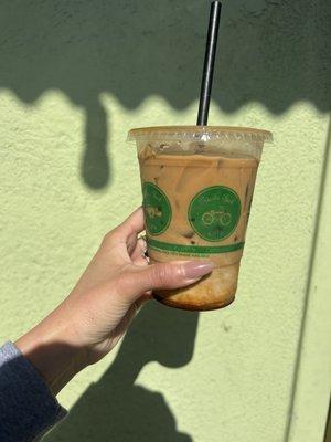 Iced Latte with Oat Milk ($7)